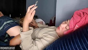 chubby asian screams as tongue devours swollen wet pussy