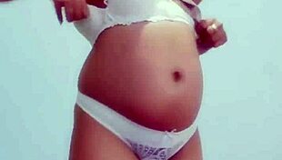 Real horny pregnant latina masturbates intensely outdoor in public homemade pov