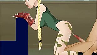 fucked girlfriend hard in cammy cosplay outdoors