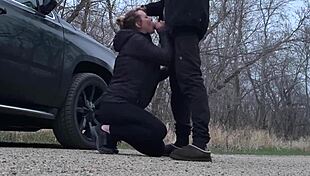 Hot Mommy's New Year's Public DP Blowjob with Toys and Kinky Outdoor Fuck!