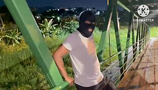 watch this hot wife get fucked bareback right in public street light