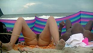 Nude beach wife fucked hard by BBC creampie