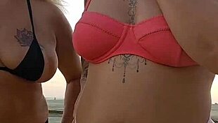 damn we found a virgin stud at the beach to pound our asses deep and hard!!