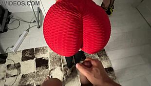 huge load blasts my athletic stepsis ass while she checks her sports bra