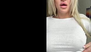 College Student with Big Tits and Tattoos Plays Solo Boob Tease!