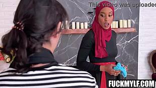 Lonely Hijab Wife Tempts Foreign Student into Petite Big Tits Seduction Taboo