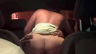 Sitting bare on the rideshare driver's dick while making my fiancé drive 😈🍆 big cock pounding my ass outdoor interracial fun