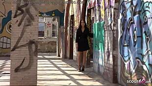 german scout petite natascha's emotional street pickup leads to rough monster cock pounding