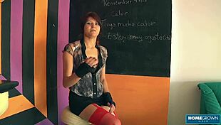 selyna's seduction lecture has cute student craving hairy pussy lick handjob cowgirl rough monster cock pounding