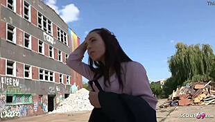 german scout petite natascha's emotional street pickup leads to rough monster cock pounding
