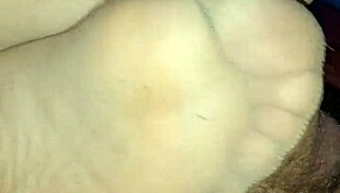 oh damn girlfriend's homemade footjob in tan stockings feels too good