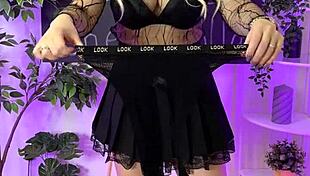 slipping into sheer fishnet tights