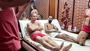 18yo Brazilian teen double fucked backstage first time.