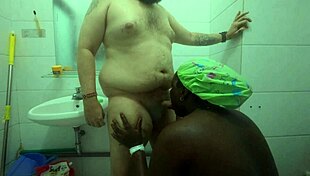 fucking my black wife in shower then bedroom she vibes me off with wand