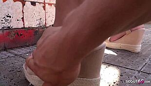 german scout petite natascha's emotional street pickup leads to rough monster cock pounding