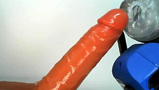 guy demos rubjoy robot fleshlight sex toy masturbation fun