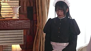 wanna watch 133cm tiny maid cosplayer finger her narrow pussy in costume??