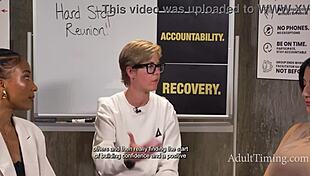 Kenna James Reagan Foxx lesbian orgy podcast backstage with big tits stars