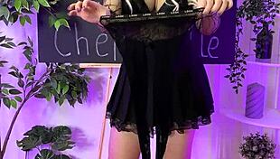 slipping into sheer fishnet tights