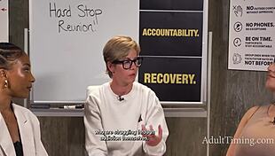 Kenna James Reagan Foxx lesbian orgy podcast backstage with big tits stars