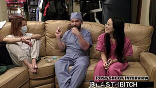 blaire celeste sucks patient cock then pussy creampied nurse pov