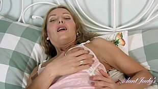 hey auntjudys fans, watch 40yo petite milf irena masturbate in lingerie at bedtime
