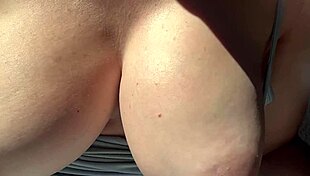 Italian big tits milf artemisia love bounces her huge nipples outdoors solo