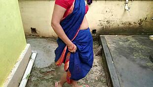 stepmom pees backyard then quick fuck cums on boobs