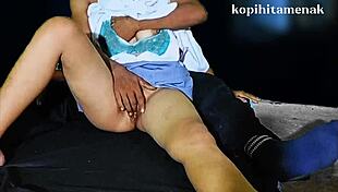 Indonesian guru fingers student in homemade scandal handjob tease