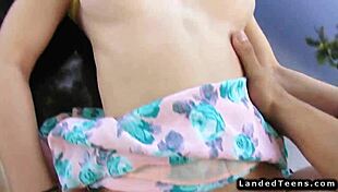 Petite teen hitchhiker rides big cock outdoor in POV fuck