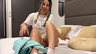 petite blonde lures gym stranger home for hairy pussy creampie fuck liatovar