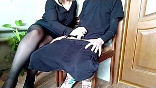 oh man fantasizing risking it all for juicy mature milf's hairy pussy squirting cum covered stockings legs 😍💦