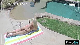 That nanny cum bucket sneaks off to drain her boss's thick cock dry