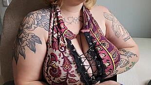 Chubby office friend with huge saggy tits and hairy pussy plays solo at work