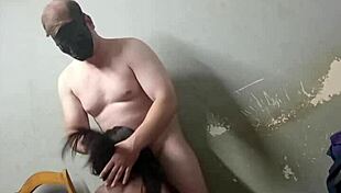 Masked Daddy Pounds Petite Teen Slut Stepdaughter Doggystyle After Blowjob