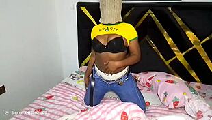 Chubby Ebony Horny Girl Fingers Fat Ass and Pussy in Sexy Masturbation Fun