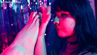 her tiny feet tickle me into total choking submission