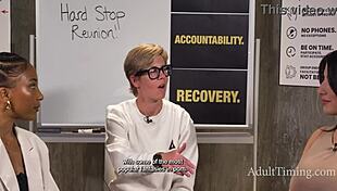 Kenna James Reagan Foxx lesbian orgy podcast backstage with big tits stars