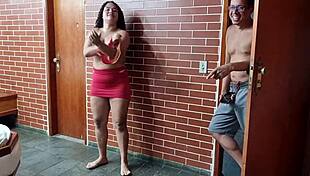 18yo Brazilian teen double fucked backstage first time.