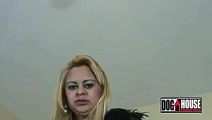 watch this chubby babe stuff her pussy with a huge cucumber!