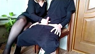 oh man fantasizing risking it all for juicy mature milf's hairy pussy squirting cum covered stockings legs 😍💦