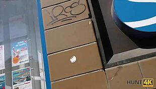 A young 18+ chick RIDES guy's DICK right next to her submissive CUCKOLD in this Hunt4k pickup