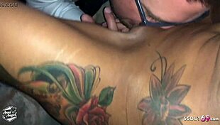 that german party slut gets her redhead pussy licked by strangers right in the nightclub outdoor chaos