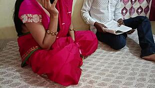 Indian teacher grabs student's monster cock during cigarette pocket search and rides him hard