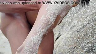 i went to nudist beach with boyfriend and we fucked hot in public complete