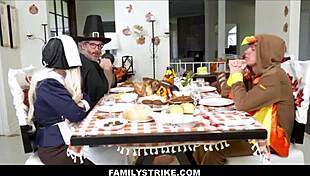 thanksgiving family dinner sparks stepfamily group romp with chanel camryn