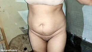 A close view of wet brown pussy big desi ass swaying boobs