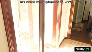 That nanny cum bucket sneaks off to drain her boss's thick cock dry