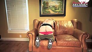 Curvy Redhead Coed Rose Masturbates Shaved Pussy Fucked Doggy Facial Cumshot