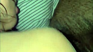 asian slut in sexy lingerie screams wildly from huge cock pounding her tight hole